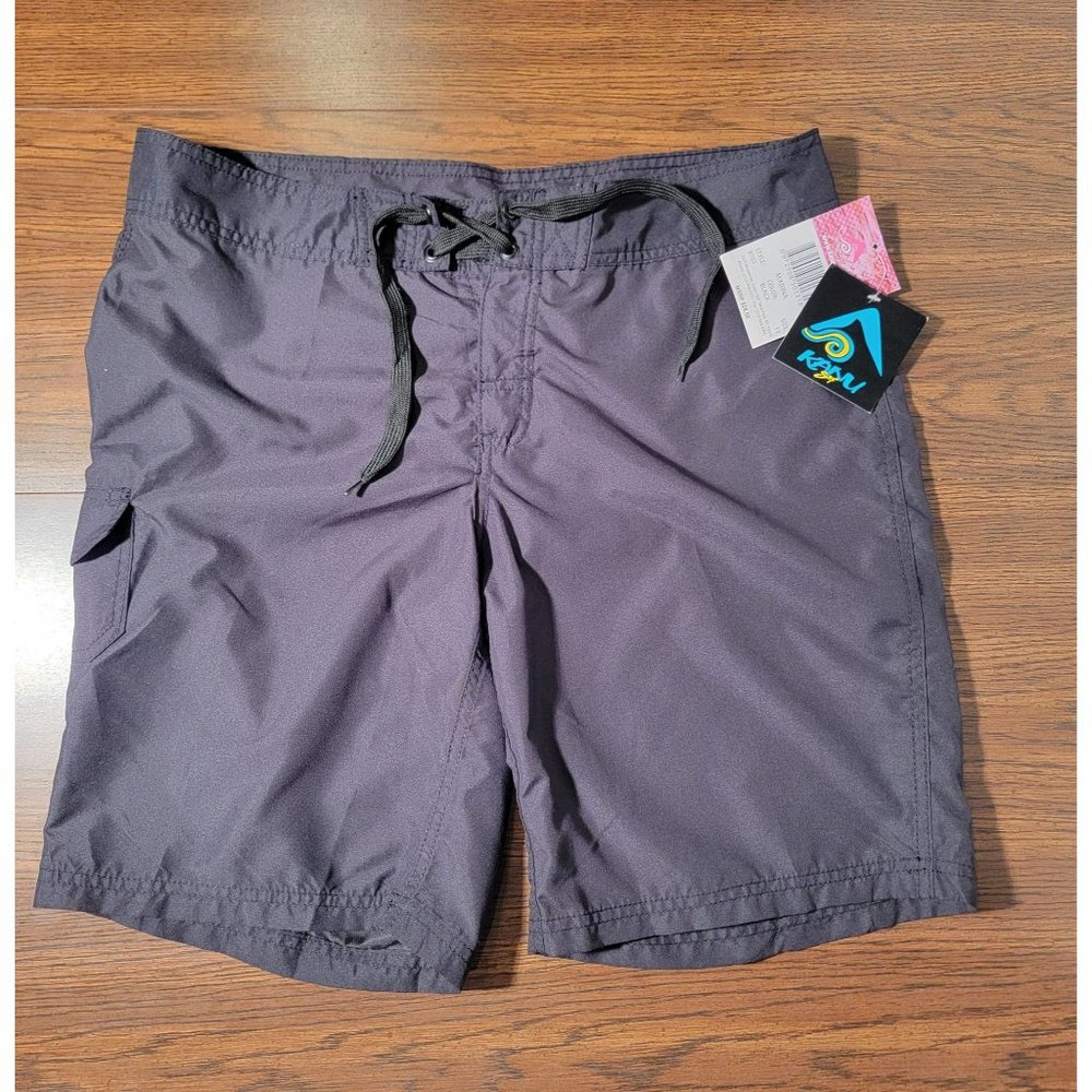 Kanu Surf Shorts/Beach Swim Trunk, NWT, Black, Size 12